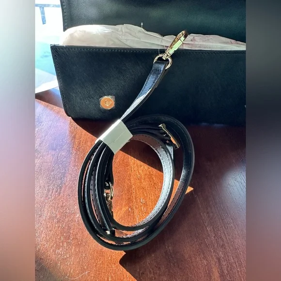 🇮🇹 Viola Castellani black calf hair clutch/crossbody. Made In Italy. NWT - Picture 6 of 6